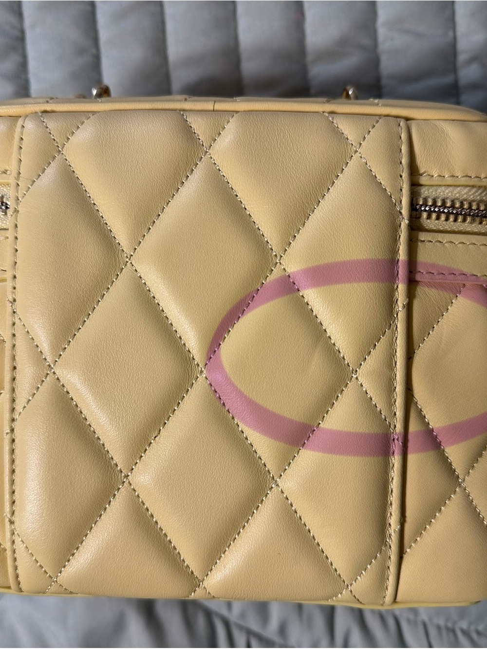 kate spade Quilted Lemon Yellow Top-Handle Cosmetic Case - Picture 5 of 14